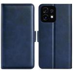 For Motorola Moto X40 Dual-side Magnetic Buckle Horizontal Flip Leather Phone Case(Dark Blue)