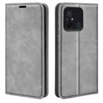 For Xiaomi Redmi 12C Retro-skin Magnetic Suction Leather Phone Case(Grey)