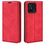 For Xiaomi Redmi 12C Retro-skin Magnetic Suction Leather Phone Case(Red)