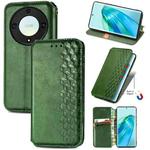 For Honor Magic5 Lite Cubic Grid Pressed Magnetic PU Leather Case(Green)