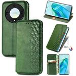 For Honor X40 Cubic Grid Pressed Magnetic PU Leather Case(Green)