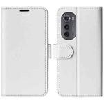 For Motorola Moto Edge 2022 R64 Texture Horizontal Flip Leather Phone Case(White)