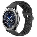 For Samsung Gear S3 Classic 22mm Perforated Breathable Sports Silicone Watch Band(Black)