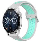 For Huawei Watch GT3 42mm 20mm Perforated Breathable Sports Silicone Watch Band(Grey+Water Duck)