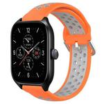 For Amazfit GTS 4 20mm Perforated Breathable Sports Silicone Watch Band(Orange+Grey)