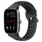For Amazfit GTS 2 Mini 20mm Perforated Breathable Sports Silicone Watch Band(Black)