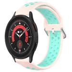 For Samsung Galaxy Watch 5 Pro 45mm 20mm Perforated Breathable Sports Silicone Watch Band(Pink+ Water Duck)