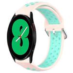 For Samsung Galaxy Watch 4 44mm 20mm Perforated Breathable Sports Silicone Watch Band(Pink+ Water Duck)