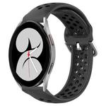 For Samsung Galaxy Watch 4 40mm 20mm Perforated Breathable Sports Silicone Watch Band(Black)