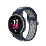 For Samsung Galaxy Watch 42mm 20mm Perforated Breathable Sports Silicone Watch Band(Midnight Blue + Gray)