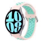 For Samsung Galaxy Watch 6 44mm 20mm Perforated Breathable Sports Silicone Watch Band(Pink+ Water Duck)