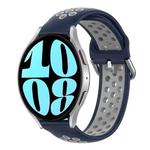 For Samsung Galaxy Watch 6 44mm 20mm Perforated Breathable Sports Silicone Watch Band(Midnight Blue + Gray)