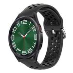 For Samsung Galaxy Watch 6 Classic 47mm 20mm Perforated Breathable Sports Silicone Watch Band(Black)