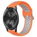 For Garmin Vivomove Trend 20mm Perforated Breathable Sports Silicone Watch Band(Orange+Grey)