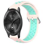 For Garmin Vivomove Trend 20mm Perforated Breathable Sports Silicone Watch Band(Pink+ Water Duck)