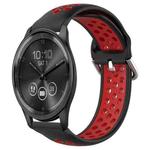 For Garmin Vivomove Trend 20mm Perforated Breathable Sports Silicone Watch Band(Black+ Red)