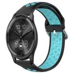 For Garmin Vivomove Trend 20mm Perforated Breathable Sports Silicone Watch Band(Black+Blue)