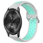 For Garmin Vivomove Trend 20mm Perforated Breathable Sports Silicone Watch Band(Grey+Water Duck)