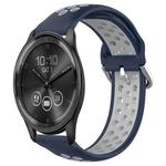 For Garmin Vivomove Trend 20mm Perforated Breathable Sports Silicone Watch Band(Midnight Blue + Gray)