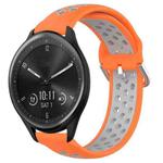 For Garmin Vivomove Sport 20mm Perforated Breathable Sports Silicone Watch Band(Orange+Grey)