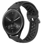 For Garmin Vivomove Sport 20mm Perforated Breathable Sports Silicone Watch Band(Black)