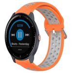 For Garmin Vivoactive3 Music 20mm Perforated Breathable Sports Silicone Watch Band(Orange+Grey)