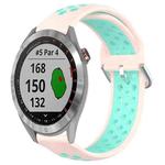 For Garmin Approach S40 20mm Perforated Breathable Sports Silicone Watch Band(Pink+ Water Duck)