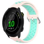For Garmin Forerunner 158 20mm Perforated Breathable Sports Silicone Watch Band(Pink+ Water Duck)