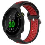 For Garmin Forerunner 158 20mm Perforated Breathable Sports Silicone Watch Band(Black+ Red)