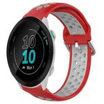 For Garmin Forerunner 55 20mm Perforated Breathable Sports Silicone Watch Band(Red+Grey)