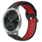 For Garmin VivoMove Luxe 20mm Perforated Breathable Sports Silicone Watch Band(Black+ Red)