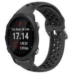 For Garmin Forerunner 245 Music 20mm Perforated Breathable Sports Silicone Watch Band(Black)