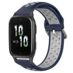 For Garmin Forerunner Sq2 20mm Perforated Breathable Sports Silicone Watch Band(Midnight Blue + Gray)