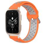 For Garmin Forerunner Sq2 Music 20mm Perforated Breathable Sports Silicone Watch Band(Orange+Grey)
