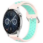 For Huawei Watch GT3 46mm 22mm Perforated Breathable Sports Silicone Watch Band(Pink+ Water Duck)