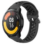 For Xiaomi Watch S1 Active 22mm Perforated Breathable Sports Silicone Watch Band(Black)
