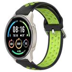 For Xiaomi MI Watch Sport 22mm Perforated Breathable Sports Silicone Watch Band(Black+Lime)