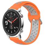 For Amazfit GTR 4 22mm Perforated Breathable Sports Silicone Watch Band(Orange+Grey)