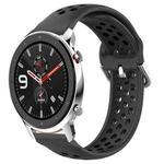 For Amazfit GTR 4 Pro 22mm Perforated Breathable Sports Silicone Watch Band(Black)