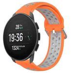 For Suunto 9 Peak Pro 22mm Perforated Breathable Sports Silicone Watch Band(Orange+Grey)