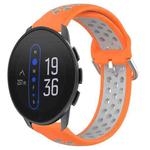 For Suunto 9 Peak 22mm Perforated Breathable Sports Silicone Watch Band(Orange+Grey)