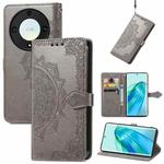 For Honor Magic5 Lite Mandala Flower Embossed Leather Phone Case(Gray)