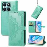 For Honor X6a Mandala Flower Embossed Leather Phone Case(Green)