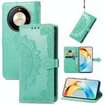 For Honor X50 Mandala Flower Embossed Leather Phone Case(Green)