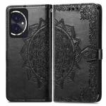 For Honor 100 Mandala Flower Embossed Leather Phone Case(Black)