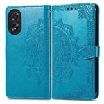 For Honor X5 Plus Mandala Flower Embossed Leather Phone Case(Blue)