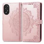 For Honor X5 Plus Mandala Flower Embossed Leather Phone Case(Rose Gold)
