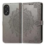For Honor X5 Plus Mandala Flower Embossed Leather Phone Case(Gray)