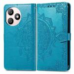 For Honor X50i+ Mandala Flower Embossed Leather Phone Case(Blue)