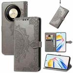 For Honor X9b Mandala Flower Embossed Leather Phone Case(Gray)
